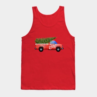 Christmas Tree Red Truck Tank Top